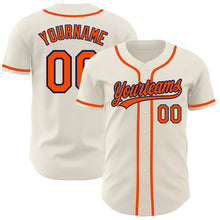Load image into Gallery viewer, Custom Cream Orange-Navy Authentic Baseball Jersey
