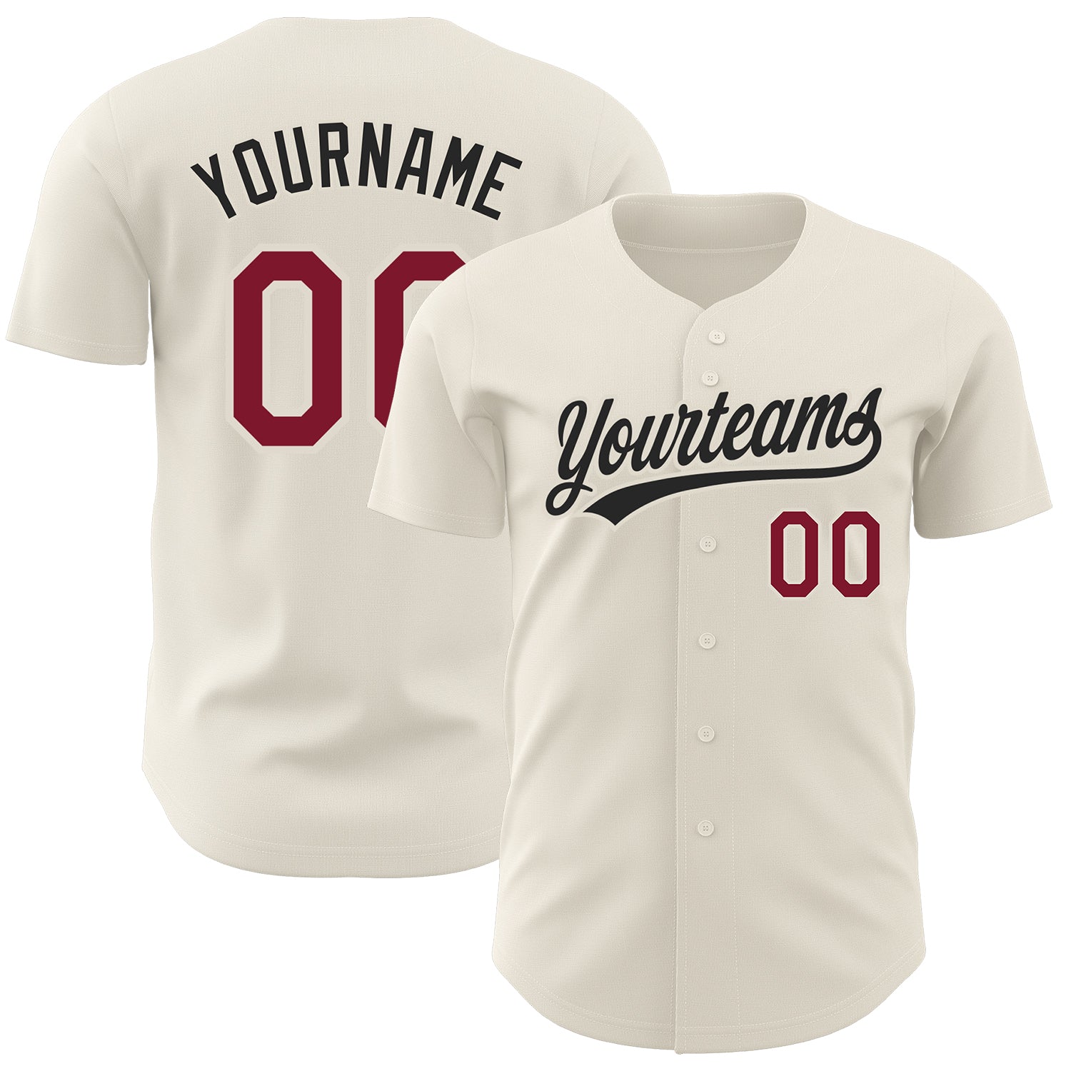 Cheap Custom Cream Crimson-Black Authentic Baseball Jersey Free