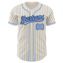 Загрузить изображение в средство просмотра галереи, Custom Cream Navy Pinstripe Light Blue Authentic Baseball Jersey
