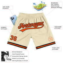 Laden Sie das Bild in den Galerie-Viewer, Custom Cream Orange-Black Authentic Throwback Basketball Shorts
