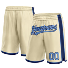 Laden Sie das Bild in den Galerie-Viewer, Custom Cream Light Blue-Navy Authentic Basketball Shorts
