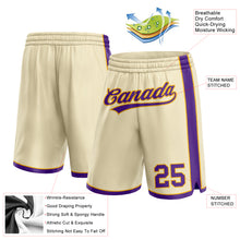 Load image into Gallery viewer, Custom Cream Purple-Gold Authentic Basketball Shorts
