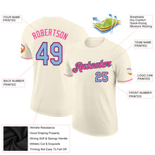 Laden Sie das Bild in den Galerie-Viewer, Custom Cream Light Blue Black-Pink Performance T-Shirt
