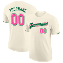 Laden Sie das Bild in den Galerie-Viewer, Custom Cream Pink-Kelly Green Performance T-Shirt
