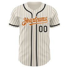 Load image into Gallery viewer, Custom Cream Black Pinstripe Texas Orange Authentic Baseball Jersey
