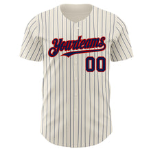 Charger l&#39;image dans la galerie, Custom Cream Navy Pinstripe Red Authentic Baseball Jersey

