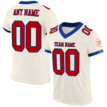 Laden Sie das Bild in den Galerie-Viewer, Custom Cream Red-Royal Mesh Authentic Football Jersey
