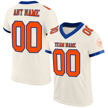 Load image into Gallery viewer, Custom Cream Orange-Royal Mesh Authentic Football Jersey
