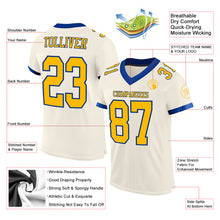 Load image into Gallery viewer, Custom Cream Gold-Royal Mesh Authentic Football Jersey

