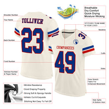 Load image into Gallery viewer, Custom Cream Royal-Red Mesh Authentic Football Jersey
