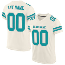 Load image into Gallery viewer, Custom Cream Teal-Gray Mesh Authentic Football Jersey
