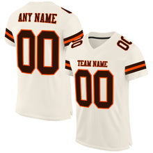 Load image into Gallery viewer, Custom Cream Brown-Orange Mesh Authentic Football Jersey
