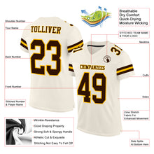 Load image into Gallery viewer, Custom Cream Brown-Gold Mesh Authentic Football Jersey
