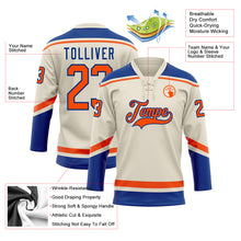Load image into Gallery viewer, Custom Cream Orange-Royal Hockey Lace Neck Jersey
