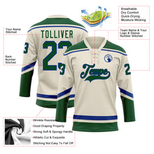 Laden Sie das Bild in den Galerie-Viewer, Custom Cream Green-Royal Hockey Lace Neck Jersey
