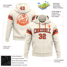 Laden Sie das Bild in den Galerie-Viewer, Custom Stitched Cream Orange-Navy Football Pullover Sweatshirt Hoodie
