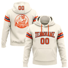 Laden Sie das Bild in den Galerie-Viewer, Custom Stitched Cream Orange-Navy Football Pullover Sweatshirt Hoodie
