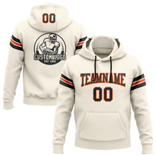 Laden Sie das Bild in den Galerie-Viewer, Custom Stitched Cream Black-Orange Football Pullover Sweatshirt Hoodie
