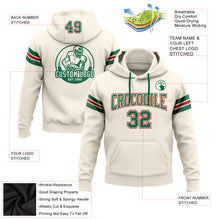 Laden Sie das Bild in den Galerie-Viewer, Custom Stitched Cream Kelly Green-Red Football Pullover Sweatshirt Hoodie
