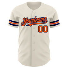 Laden Sie das Bild in den Galerie-Viewer, Custom Cream Orange-Navy Authentic Baseball Jersey
