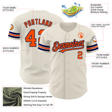 Laden Sie das Bild in den Galerie-Viewer, Custom Cream Orange-Navy Authentic Baseball Jersey
