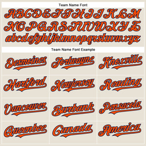Custom Cream Orange-Navy Authentic Baseball Jersey