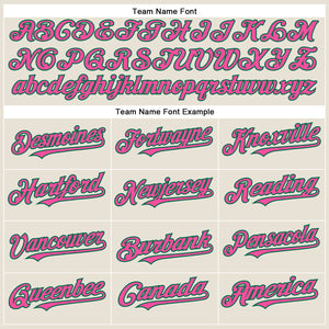 Custom Cream Pink-Kelly Green Authentic Baseball Jersey