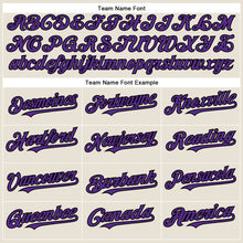 Load image into Gallery viewer, Custom Cream Purple-Black Authentic Baseball Jersey
