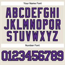 Load image into Gallery viewer, Custom Cream Purple-Black Authentic Baseball Jersey
