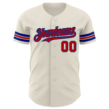 Load image into Gallery viewer, Custom Cream Red-Royal Authentic Baseball Jersey
