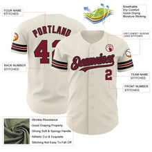 Load image into Gallery viewer, Custom Cream Crimson-Black Authentic Baseball Jersey
