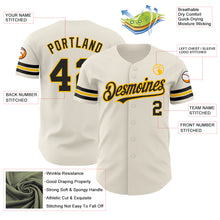 Load image into Gallery viewer, Custom Cream Black-Gold Authentic Baseball Jersey
