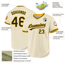 Load image into Gallery viewer, Custom Cream Black-Gold Authentic Throwback Baseball Jersey
