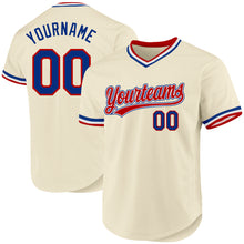 Load image into Gallery viewer, Custom Cream Royal Red-White Authentic Throwback Baseball Jersey
