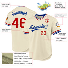 Load image into Gallery viewer, Custom Cream Red Royal-White Authentic Throwback Baseball Jersey
