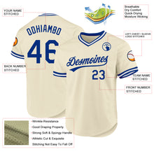 Load image into Gallery viewer, Custom Cream Royal-White Authentic Throwback Baseball Jersey
