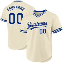 Laden Sie das Bild in den Galerie-Viewer, Custom Cream Royal-White Authentic Throwback Baseball Jersey
