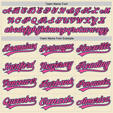 Load image into Gallery viewer, Custom Cream Pink Black-Light Blue Authentic Throwback Baseball Jersey
