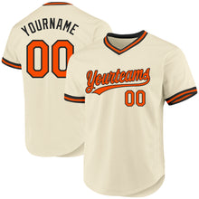 Laden Sie das Bild in den Galerie-Viewer, Custom Cream Orange-Black Authentic Throwback Baseball Jersey
