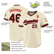 Load image into Gallery viewer, Custom Cream Black-Red Authentic Throwback Baseball Jersey
