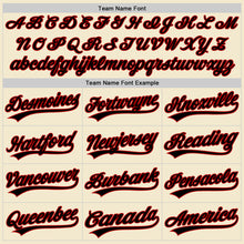 Load image into Gallery viewer, Custom Cream Black-Red Authentic Throwback Baseball Jersey
