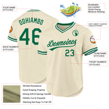 Load image into Gallery viewer, Custom Cream Kelly Green-White Authentic Throwback Baseball Jersey
