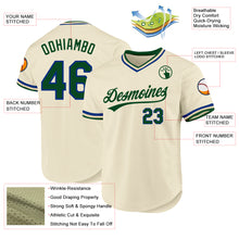 Load image into Gallery viewer, Custom Cream Green-Royal Authentic Throwback Baseball Jersey
