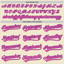 Load image into Gallery viewer, Custom Cream Purple Pink-Black Authentic Throwback Baseball Jersey
