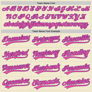 Custom Cream Purple Pink-Black Authentic Throwback Baseball Jersey