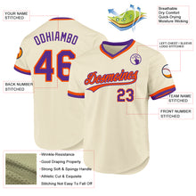 Laden Sie das Bild in den Galerie-Viewer, Custom Cream Purple-Orange Authentic Throwback Baseball Jersey
