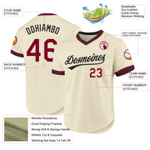Load image into Gallery viewer, Custom Cream Maroon-Black Authentic Throwback Baseball Jersey

