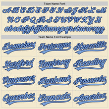 Load image into Gallery viewer, Custom Cream Light Blue-Navy Authentic Throwback Baseball Jersey
