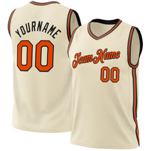 Laden Sie das Bild in den Galerie-Viewer, Custom Cream Orange-Black Authentic Throwback Basketball Jersey

