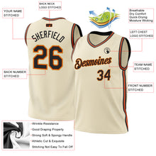 Load image into Gallery viewer, Custom Cream Black Orange-Old Gold Authentic Throwback Basketball Jersey
